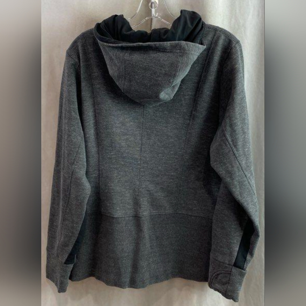 Athleta Fitted Victory Black and Gray Hoodie Jacket Size 1X MSRP $118 - Picture 3 of 5